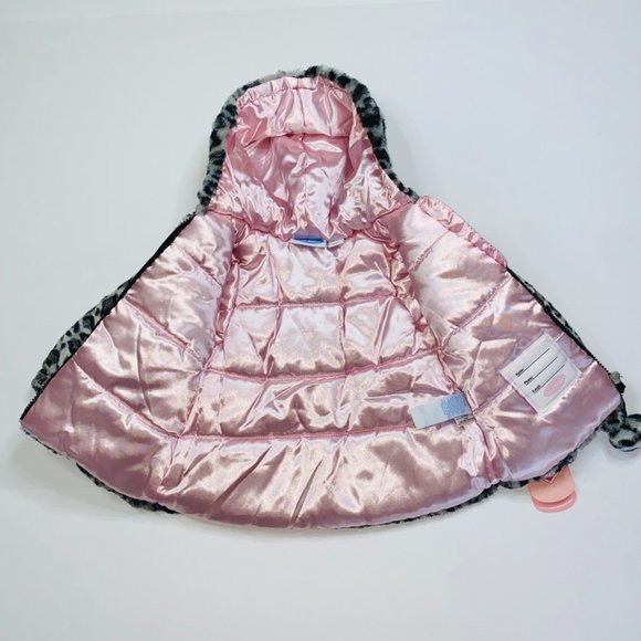 Bon bébé Faux Fur Leopard Winter Coat Size 12 months - Picture 3 of 6